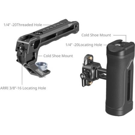 SmallRig 5949 - zestaw, uchwyt boczny z zaciskiem i szyną NATO + uchwyt górny ARRI 3/8