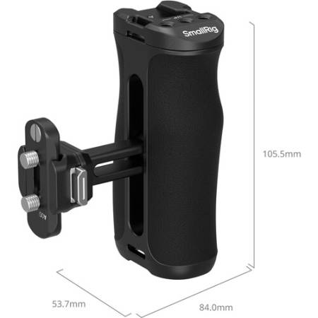 SmallRig 5951 - dwustronny uchwyt boczny do klatki operatorskiej, mocowanie NATO, szybkozłączka HawkLock H21, udźwig 10kg - wymiary
