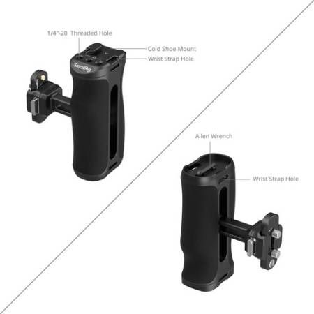 SmallRig 5951 - dwustronny uchwyt boczny do klatki operatorskiej, mocowanie NATO, szybkozłączka HawkLock H21, udźwig 10kg - detale