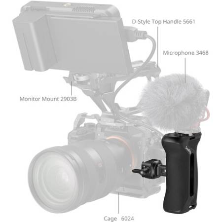 SmallRig 5952 - uchwyt boczny z zaciskiem NATO (+szyna NATO, udźwig 10kg) - przykład użycia