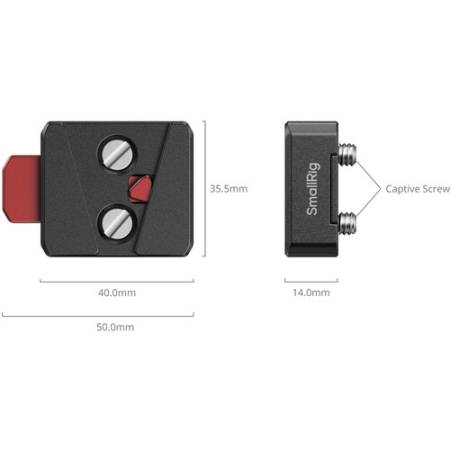SmallRig 6021 - płytka montażowa z mocowaniem V-Lock, Quick Release, 2x śruba 1/4