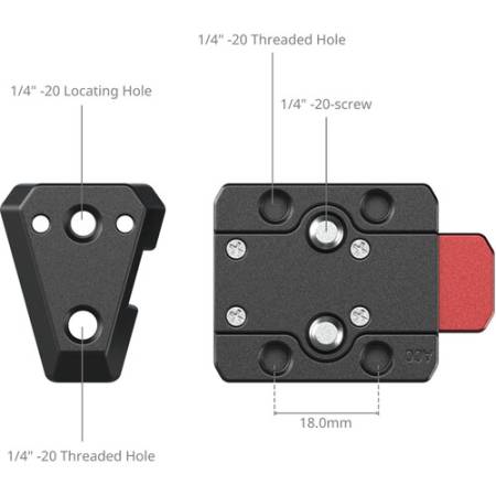 SmallRig 6021 - płytka montażowa z mocowaniem V-Lock, Quick Release, 2x śruba 1/4