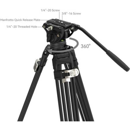 SmallRig 4163 AD-80 - zestaw, statyw 2-sekcyjny Alu, głowica video, 87-191cm