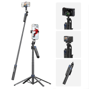 Telesin P3-MS-03 - 2w1, statyw z elektroniczną głowicą AI, selfie stick do smartfona (do 162cm, udźwig 0,5kg)