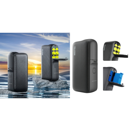 Telesin S0-PB-01-TGP - dwukanałowa ładowarka, powerbank do akumulatorów do GoPro Hero 13 (20W, 1000mAh, USB-C, USB-A) - przykład użycia