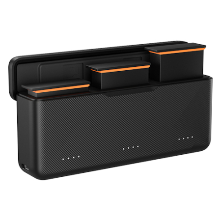 Telesin S0-BCG-02-TDJ - ładowarka trzykanałowa do akumulatorów do DJI Action 3 / 4 (USB-C, 2x slot na microSD)