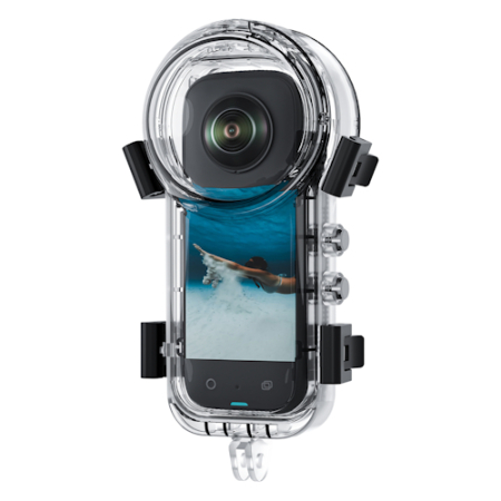 Telesin S4-WTP-08-TIS - osłona ochronna, obudowa wodoodporna do kamer Insta360 X4 - przykład użycia