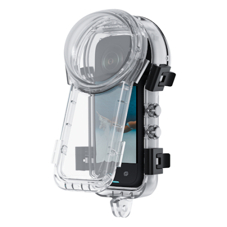Telesin S4-WTP-08-TIS - osłona ochronna, obudowa wodoodporna do kamer Insta360 X4 - przykład użycia