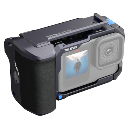 Telesin S6-FMS-26-TGP - klatka z gripem do kamer GoPro Hero 9 / 10 / 11 / 12 / 13 (2x zimna stopka, 2x gwint 1/4