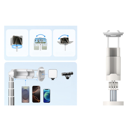 Telesin P1-CSS-02 - 2w1, statyw i selfie stick z monitorem podglądowym do smartfonów (35-172cm, MagSafe) - przykład użycia
