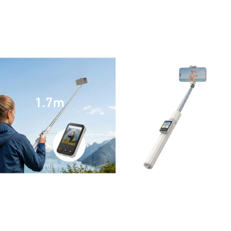Telesin P1-CSS-02 - 2w1, statyw i selfie stick z monitorem podglądowym do smartfonów (35-172cm, MagSafe) - przykład użycia