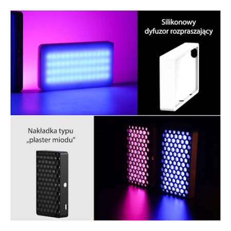 Ulanzi LT002 (PL-01) - panel, lampa LED z magnetycznym mocowaniem (2500-9000K, RGB, 10W) - przykład użycia