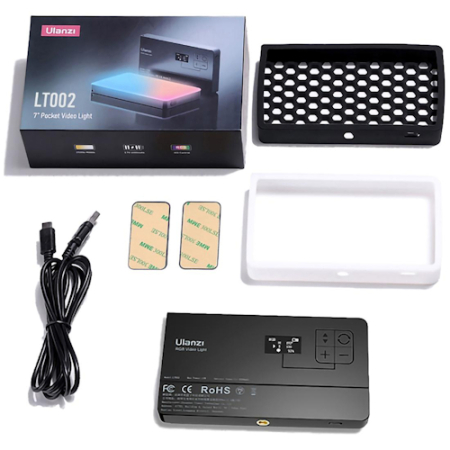 Ulanzi LT002 (PL-01) - panel, lampa LED z magnetycznym mocowaniem (2500-9000K, RGB, 10W) - zawartość zestawu