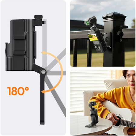 Ulanzi PK15 - mocowanie, uchwyt magnetyczny do DJI Osmo Pocket 3 (zimna stopka) - przykład użycia