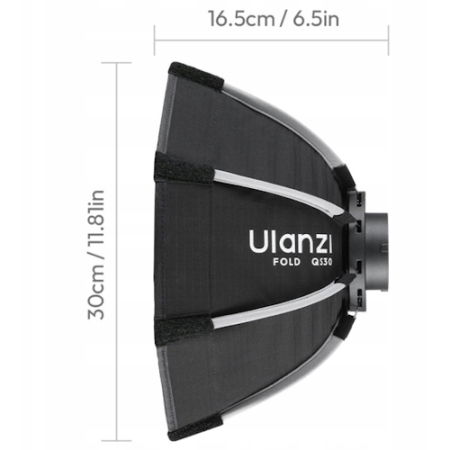 Ulanzi Fold QS30 (L304) - modyfikator światła, okrągły softbox 30cm z gridem (Mini Bowens) - wymiary