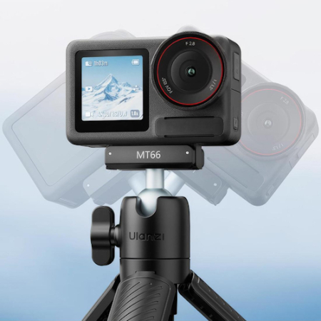 Ulanzi MT66 - 3w1, mini statyw i selfie stick do DJI Action (z mocowaniem do plecaka i szybkozłączką) - przykład użycia