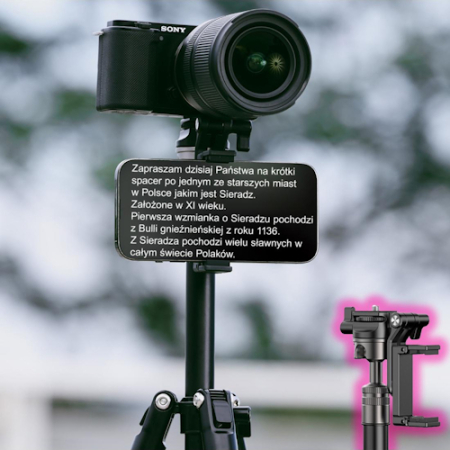 Ulanzi MT-63 (T028GBB1) - statyw 2w1 z głowicą kulową z uchwytem do smartfona (funkcja monopodu/selfie stick, udźwig 4kg, 26,5-145cm) - przykład użycia