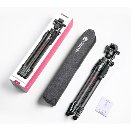 Ulanzi JJ06 GlideGo (T081) - zestaw, statyw Carbon + kulowa głowica video 360° (44-187cm, udźwig 5kg) - zawartość