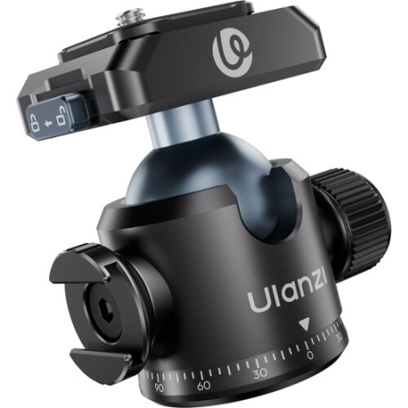 Ulanzi T100 UKA - głowica kulowa / panoramiczna z szybkozłączką (360°, Quick-Release, udźwig 6kg) - bok
