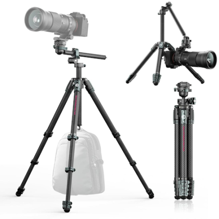 Ulanzi JJ05 (T140) - zestaw, statyw Carbon + kulowa głowica video 360° (39-186cm, udźwig 5kg)