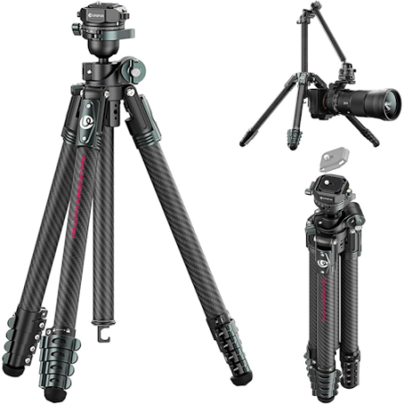 Ulanzi JJ05 (T140) - zestaw, statyw Carbon + kulowa głowica video 360° (39-186cm, udźwig 5kg)