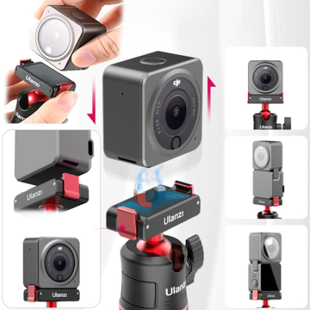 Ulanzi MT-50 - 2w1, mini statyw i selfie stick do kamer DJI Osmo Action (13-27cm) - przykład użycia