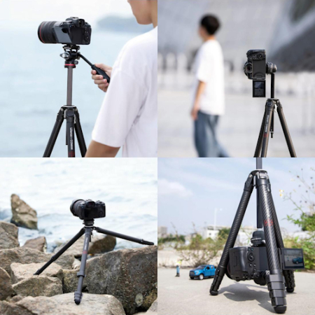 Ulanzi Zero F38 (3131) - zestaw, statyw Carbon + głowica panoramiczna (funkcja monopodu, 0-166cm, udźwig 6kg) - przykład użycia