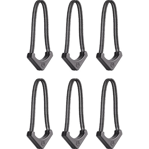Wandrd Worryless Locking Zipper Pullers - uchwyty / przywieszki do zamków błyskawicznych, 6 sztuk (czarne)