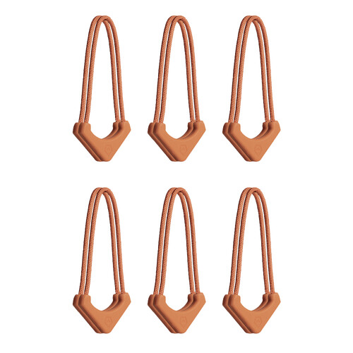 Wandrd Worryless Locking Zipper Pullers - uchwyty / przywieszki do zamków błyskawicznych, 6 sztuk (pomarańczowe)