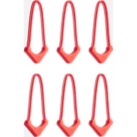 Wandrd Worryless Locking Zipper Pullers - uchwyty / przywieszki do zamków błyskawicznych, 6 sztuk (czerwone) - zawartość