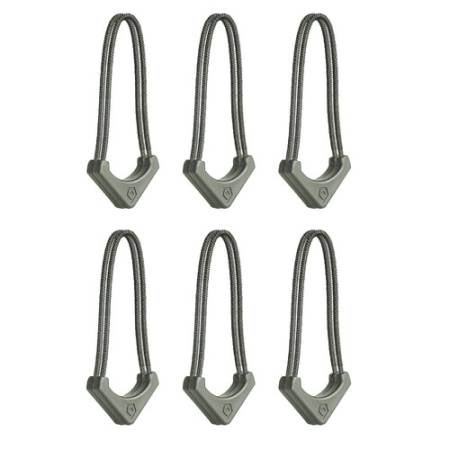 Wandrd Worryless Locking Zipper Pullers - uchwyty / przywieszki do zamków błyskawicznych, 6 sztuk (zielone) - zawartość
