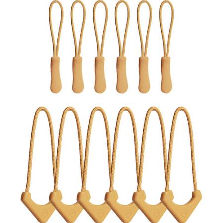 Wandrd Zipper Pullers - uchwyty / przywieszki do zamków błyskawicznych, 12 sztuk (żółte) - zawartość zestawu
