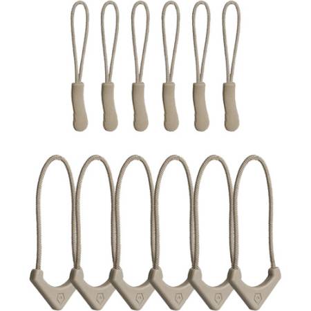 Wandrd Zipper Pullers - uchwyty / przywieszki do zamków błyskawicznych, 12 sztuk (beżowe) - zawartość zestawu