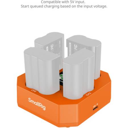 Smallrig 5747 - czterokanałowa ładowarka do akumulatorów EN-EL15c (USB-C PD 45W) - przykład użycia