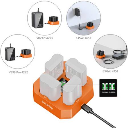 Smallrig 5747 - czterokanałowa ładowarka do akumulatorów EN-EL15c (USB-C PD 45W) - przykład użycia