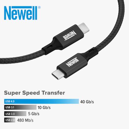 Newell USB-C - USB-C - przewód, kabel, do 100W, PD 4.0, 1 metr, grafitowy, NL3587