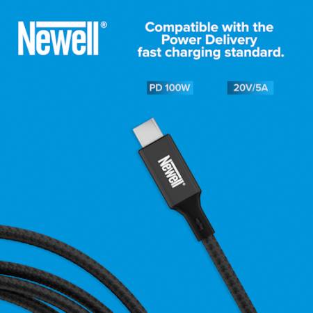 Newell USB-C - USB-C - przewód, kabel, do 100W, PD 4.0, 1 metr, grafitowy, NL3587